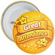 Great Attendance School Badge – Yellow Ribbon Reward Badge for Pupils
