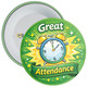 Great Attendance School Attendance Badge – Green Clock Reward Badge for Pupils