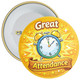 Great Attendance School Attendance Badge – Yellow Clock Reward Badge for Pupils