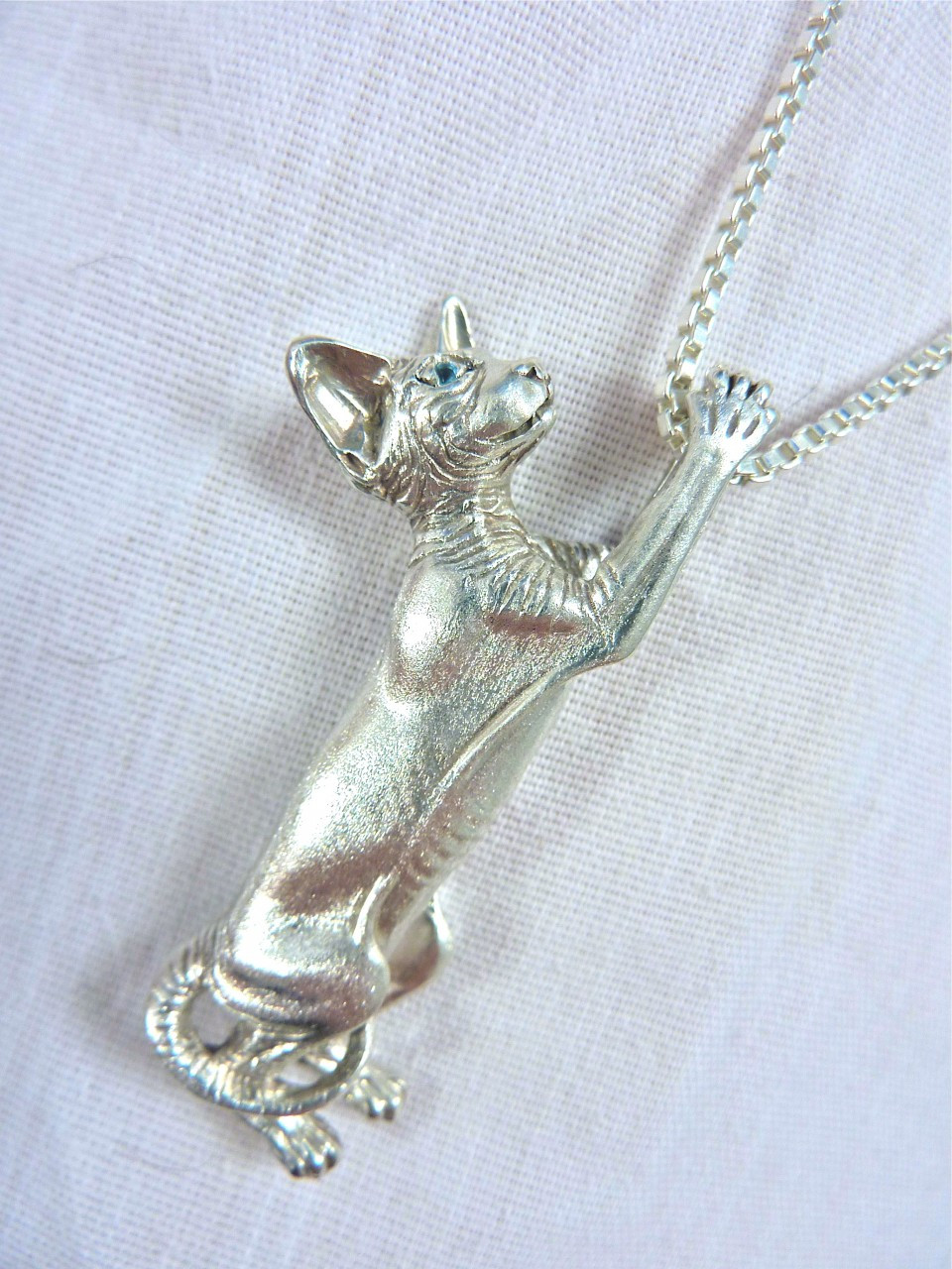Sphynx Cat Cat Charm Sterling Silver, Esquivel and Fees