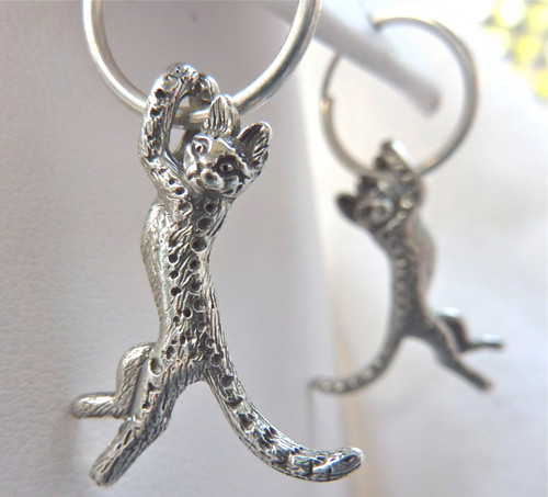 Savannah Cat Earrings Sterling Silver