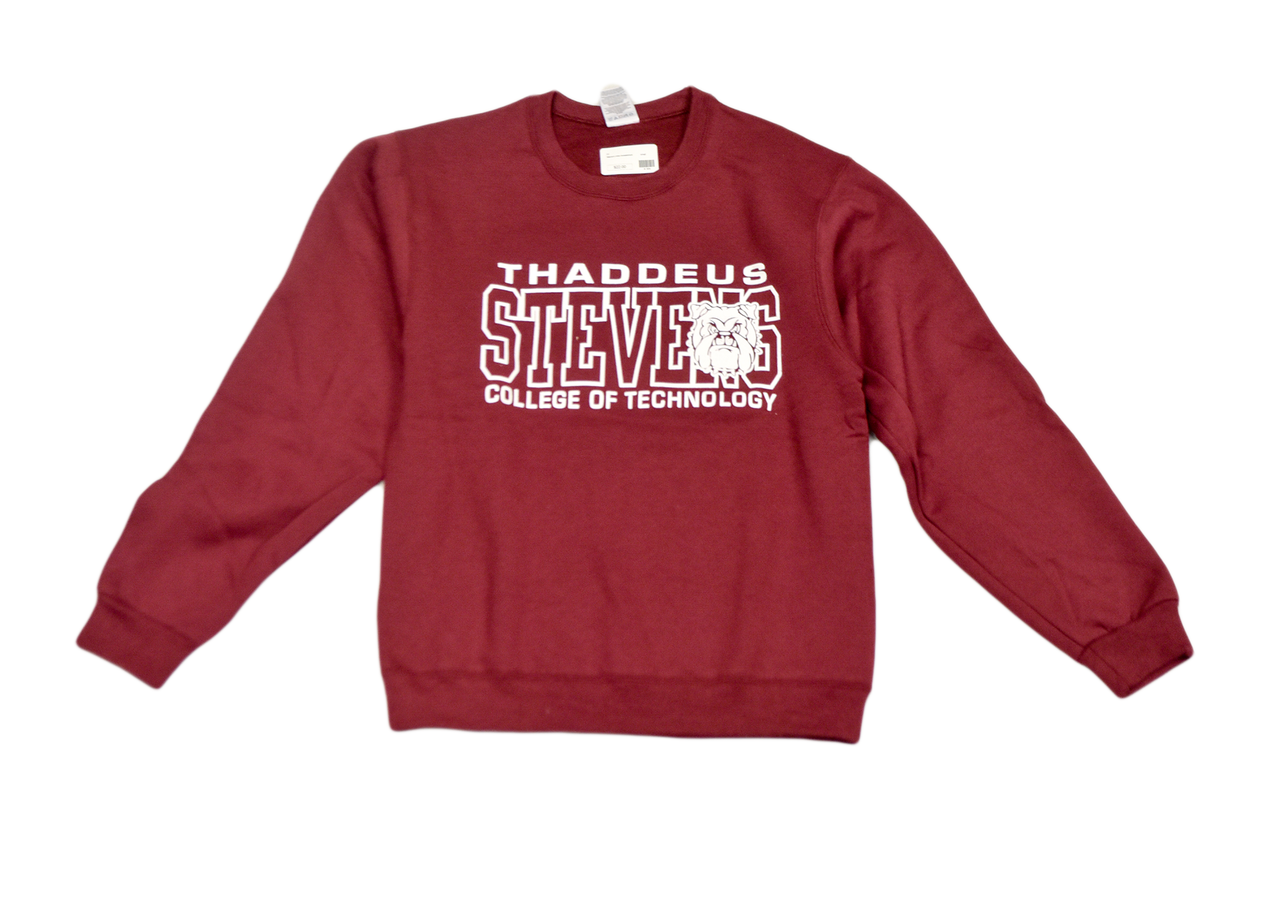 Maroon Crewneck Sweatshirt w/ White 