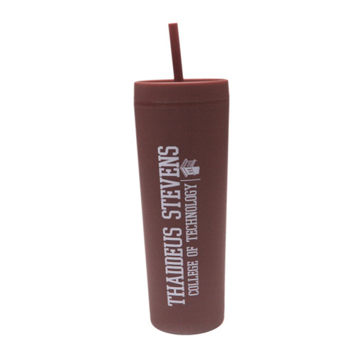 Maroon Straw Cup