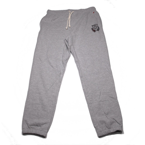Light grey Joggers- bulldog on hip