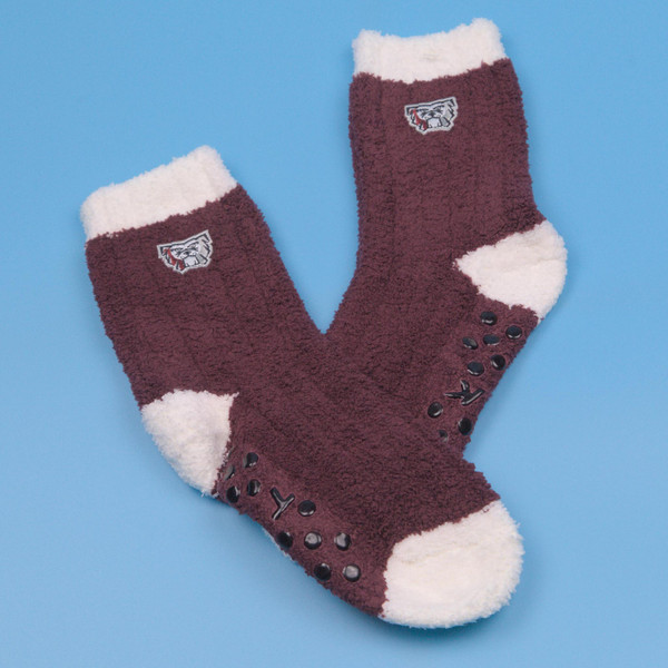Fuzzy Socks- Maroon