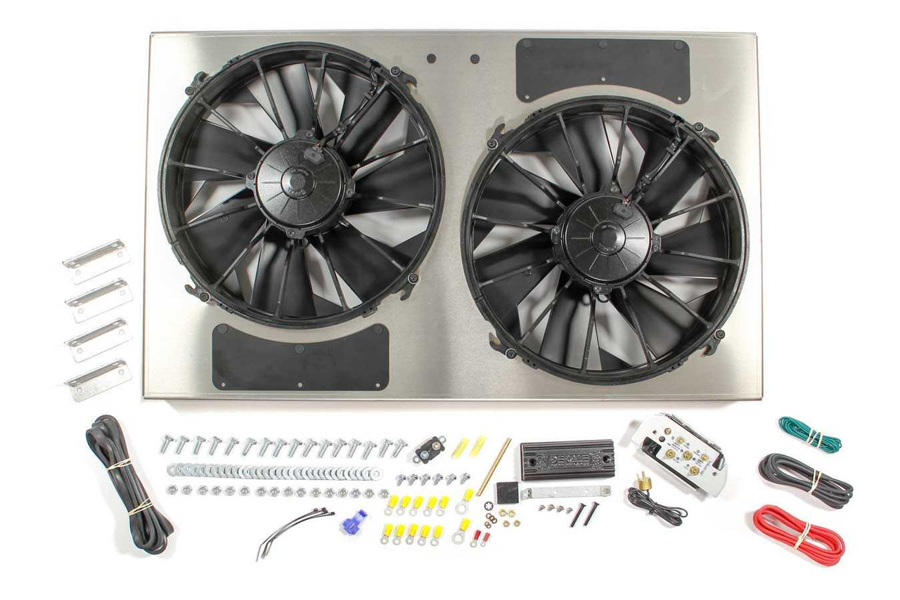 PWM Dual RAD Fan/ Aluminum Shroud Assembly DER66838, DERALE, Cooling Fans - Electric