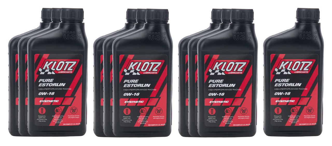 KLOTZ SYNTHETIC LUBRICANTS KLOTZ SYNTHETIC LUBRICANTS Pure Estorlin Racin Oil Synthetic Case 10 x 1 Qt KLOKE-916-10 KLOKE-916-10