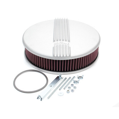 Classic Series Satin Round Cast Air Cleaner for Single 4-bbl Carb - 3" Element EDE41179