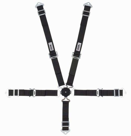 5-Pt Harness 2in Cam Lock Blk Pull Up CRW11174A, CROW SAFETY GEAR, Seat Belts and Harnesses