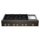 KitchenAid® 48-inch 6-Burner Gas Commercial-Style Rangetop with Griddle KCGK948TBE
