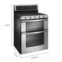 Whirlpool® 6.0 Cu. Ft. Gas Double Oven Range with EZ-2-Lift™ Hinged Grates WGG745S0FS