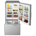 Whirlpool® 33-inches wide Bottom-Freezer Refrigerator with SpillGuard™ Glass Shelves - 22 cu. ft WRB322DMBM