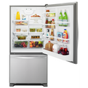 Whirlpool® 33-inches wide Bottom-Freezer Refrigerator with SpillGuard™ Glass Shelves - 22 cu. ft WRB322DMBM