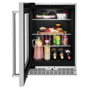 Kitchenaid® 24 Undercounter Refrigerator with Glass Door and Shelves with Metallic Accents KURL314KSS