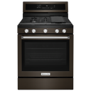 Kitchenaid® 30-Inch 5-Burner Gas Convection Range KFGG500EBS