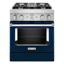 KitchenAid® 30'' Smart Commercial-Style Dual Fuel Range with 4 Burners KFDC500JIB