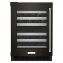Kitchenaid® 24" Undercounter Wine Cellar with Glass Door and Metal-Front Racks KUWL314KBS