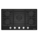 Kitchenaid® 36" Gas-on-Glass Cooktop KCGG536PBL