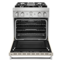 KitchenAid® 30'' Smart Commercial-Style Dual Fuel Range with 4 Burners KFDC500JMH