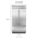 Kitchenaid® 24.2 Cu. Ft. 42 Width Built-In Stainless French Door Refrigerator with Platinum Interior Design KBFN502ESS