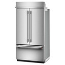 Kitchenaid® 24.2 Cu. Ft. 42"" Built-In French Door Bottom Mount Refrigerator with Platinum Interior KBFN542SPS