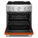 Kitchenaid® 30-Inch 4 Burner Commercial-Style Dual Fuel Range with No Preheat Air Fry Mode KFDS930SSC