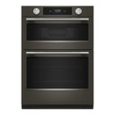 Kitchenaid® 30-inch Smart Electric Combo Wall Oven with Intelligent Cooking Camera - Black Ore KOEC930SBE