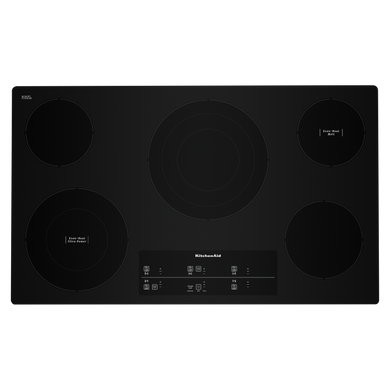 Kitchenaid® 36" Electric Cooktop with 5 Elements and Touch-Activated Controls KCES956KBL