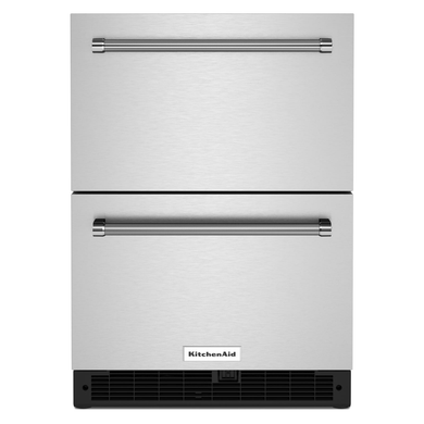 Kitchenaid® 24" Stainless Steel Undercounter Double-Drawer Refrigerator KUDR204KSB