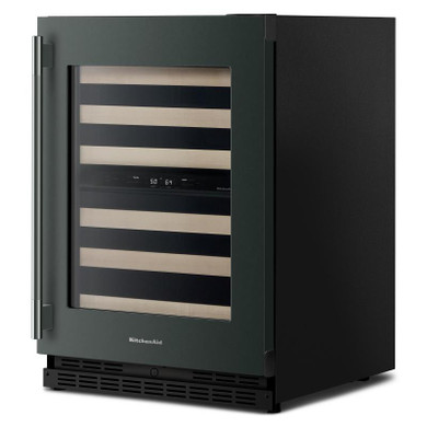 Kitchenaid® 24" Undercounter Wine Cellar with Full-Extension Wood-Front Racks KUWR524SJP