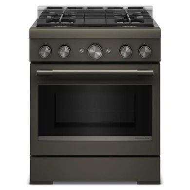 KitchenAid® 30-Inch 4 Burner Commercial-Style Gas Range with No Preheat Air Fry Mode KFGS930SBE