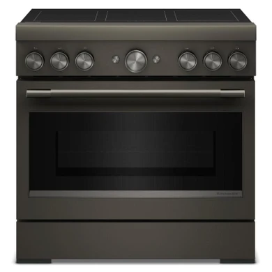 KitchenAid® 36-Inch 6-Element Induction Freestanding Commercial-Style Range with Air Fry KFIS936SBE