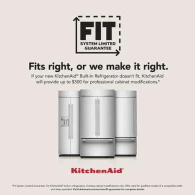 Kitchenaid® 25.5 Cu. Ft. 42" Built-In Panel-Ready Side-by-Side Refrigerator with Platinum Interior KBSN742TPA