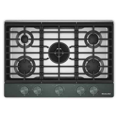 Kitchenaid® Gas-on-Metal Cooktop with an Integrated Wok Grate and CookShield™ Finish KCGK730SJP