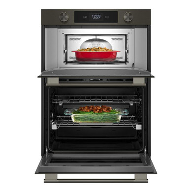 Kitchenaid® 30-inch Smart Electric Combo Wall Oven with Intelligent Cooking Camera - Black Ore KOEC930SBE