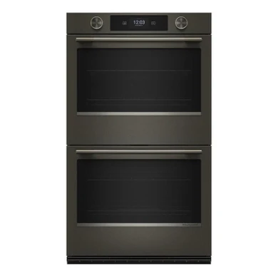 Kitchenaid® 30-inch Smart Electric Double Wall Oven with Intelligent Cooking Camera - Black Ore KOED930SBE