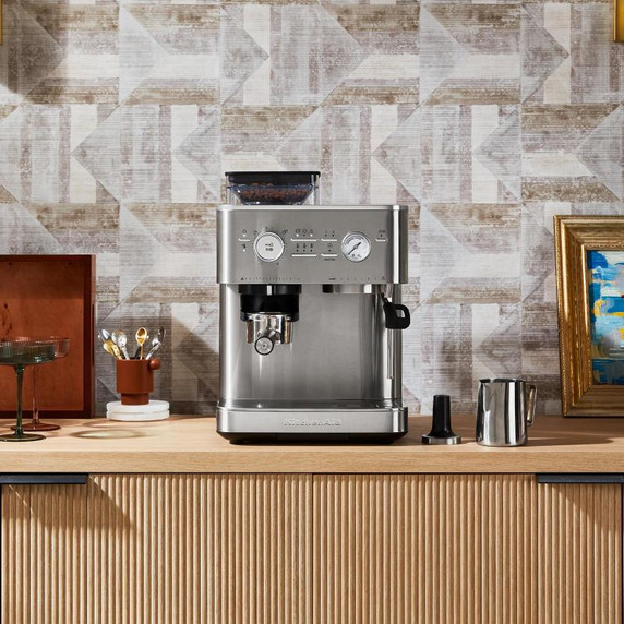 Kitchenaid® Semi Automatic Espresso Machine with Burr Grinder KES6551SX