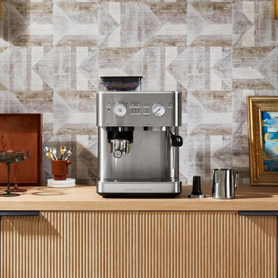 Kitchenaid® Semi Automatic Espresso Machine with Burr Grinder KES6551SX