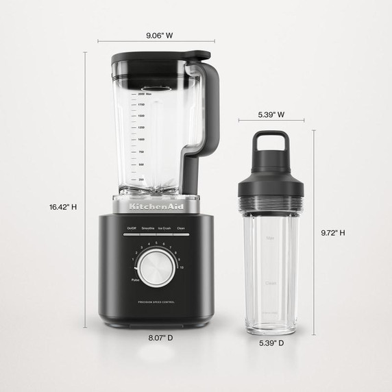 KitchenAid® Pure Power Blender with 2 Personal Blending Jars KSB2078BM