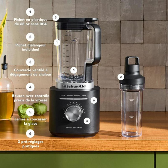 KitchenAid® Pure Power Blender with Personal Blending Jar KSB2079BM