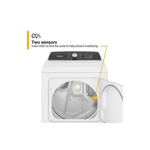 Whirlpool® 7.0 Cu. Ft. Top Load Gas Moisture Sensing Dryer with Steam WGD5050LW