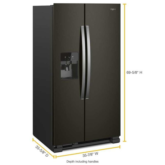 Whirlpool® 36-inch Wide Side-by-Side Refrigerator - 25 cu. ft. WRS555SIHV