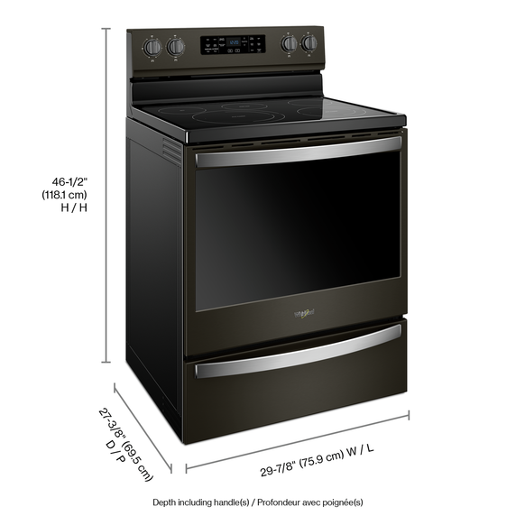 Whirlpool® 6.4 Cu. Ft. Freestanding Electric Range with Frozen Bake™ Technology YWFE775H0HV