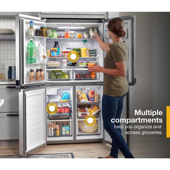Whirlpool® 36-inch Wide Counter Depth 4 Door Refrigerator - 19.4 cu. ft. WRQA59CNKZ