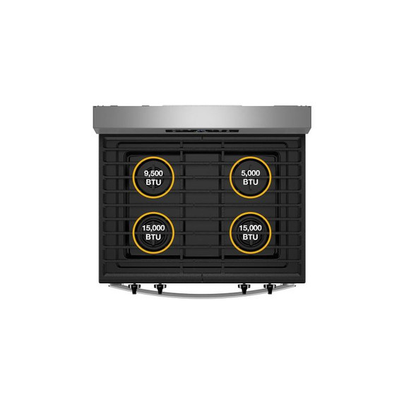 Whirlpool® 30-inch Self Clean Gas Range with No Preheat Mode WFGS3530RS