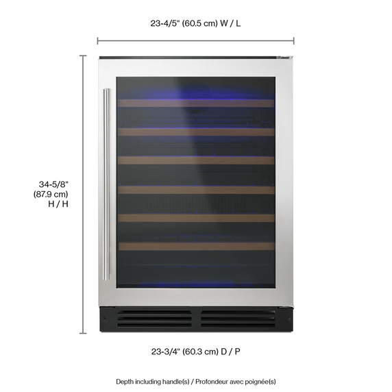 Whirlpool® 24-Inch Wide Undercounter Wine Center with Custom Temperature Control WUW35X24DS