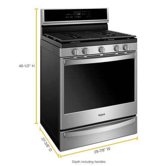 Whirlpool® 5.8 cu. ft. Smart Freestanding Gas Range with EZ-2-Lift™ Grates WFG975H0HZ