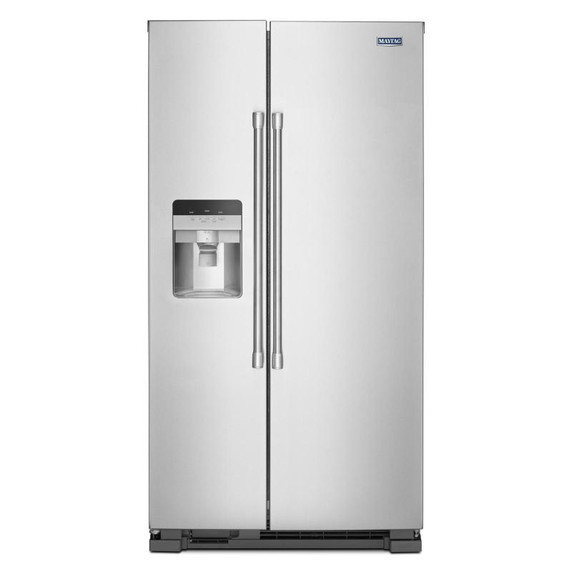 Maytag® 36-Inch Wide Side-by-Side Refrigerator with Exterior Ice and Water Dispenser - 25 Cu. Ft. MSS25C4MGZ