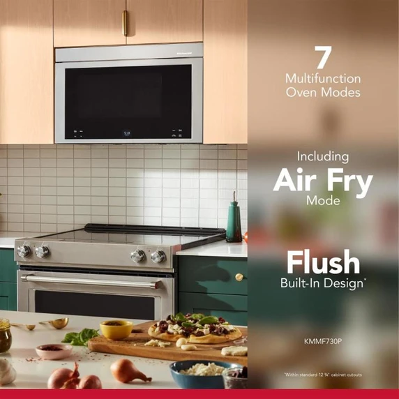 Kitchenaid® Multifunction Flush Mount Over-the-Range Microwave Oven with Infrared Sensor Modes YKMMF730PPS