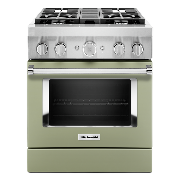 KitchenAid® 30'' Smart Commercial-Style Dual Fuel Range with 4 Burners KFDC500JAV